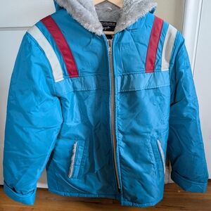 Blue and Red Kids Jacket with Hood
